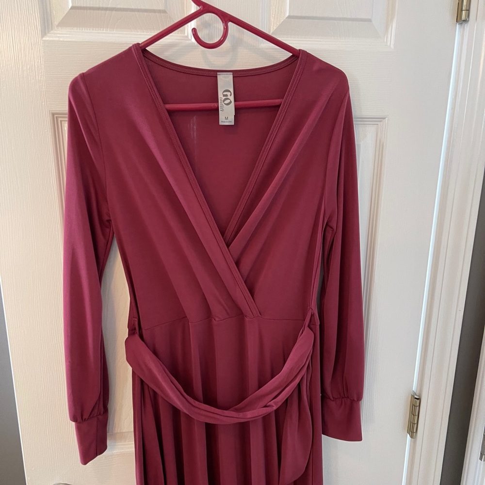 Long sleeve balloon sleeve maxi dress